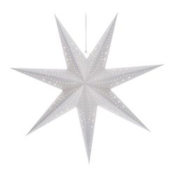 Vánoční hvězda bílá závěsná 60cm 20x LED 2xAA