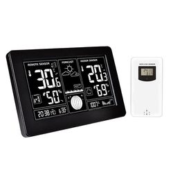 Meteostanice černobílý LCD, nabíjení USB, černá