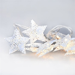 Vánoční závěs LED hvězdy kovové 10LED 2xAA