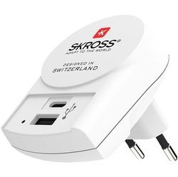 Adaptér 220V  SKROSS USB A+C  EU 27W typ C 5400mA