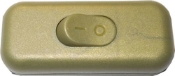 Vypínač mezišňůrový 250V / 2,5A  zlatý