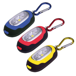 Solight LED svítilna s karabinou, 3x LED, 2x CR203